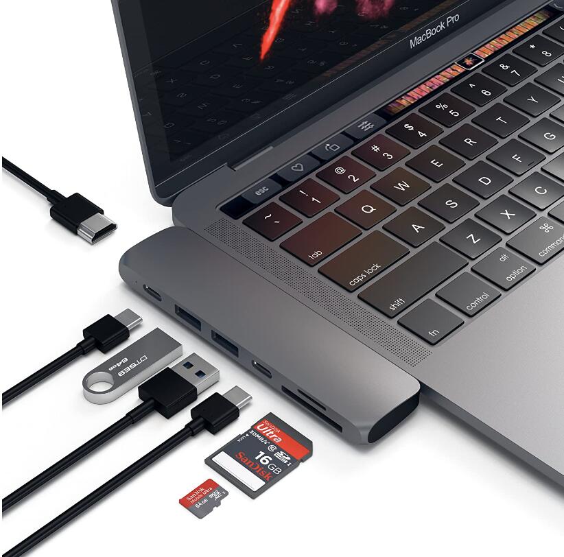 ʌ艿i Satechi Type-C A~jE Pronu 7-in-2 (Xy[XOC) @\USB-C|[g 40Gbs PD, 4K HDMI, USB-A, micro/SDXbg (MacBookPro/ Air2018ȍ~Ή)