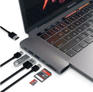 ̸ Satechi Type-C ߥ˥ Proϥ 7-in-2 (ڡ쥤) ¿ǽUSB-Cݡ 40Gbs PD, 4K HDMI, USB-A, micro/SDå (MacBookPro/ Air2018ʹб)