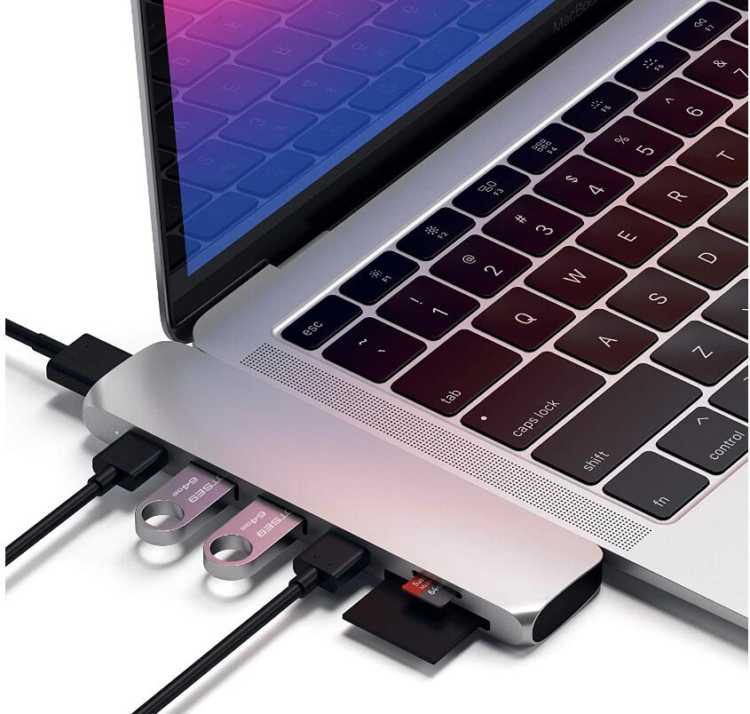 Satechi Type-C A~jE Pronu 7-in-2 (Vo[) @\USB-C|[g 40Gbs PD, 4K HDMI, USB-A, micro/SDXbg (MacBookPro/ Air2018ȍ~Ή)