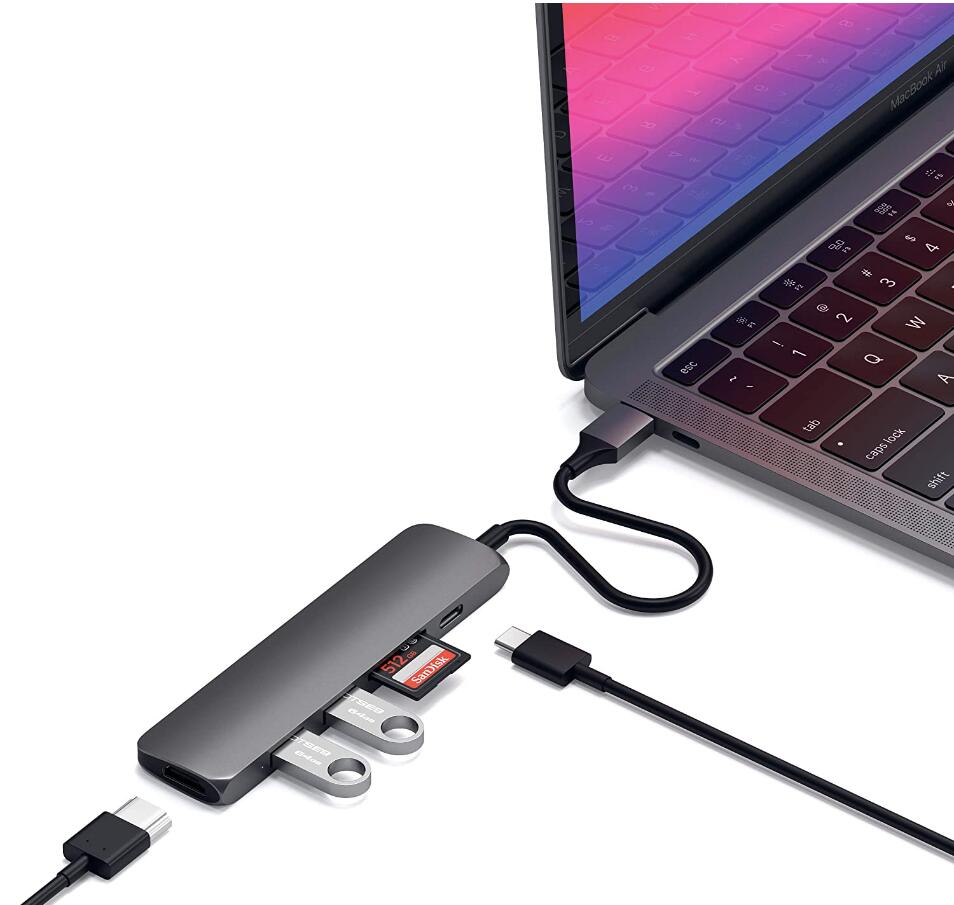 Satechi X V2 }` USB-Cnu 6in1 (Xy[XOC) USB-C PD(60W), 4K HDMI(60Hz), Micro/SDJ[hXbg, USB-A (MacBook Pro/Air2018ȍ~/M1/M2/M3,iPad Pro ȂǑΉ)