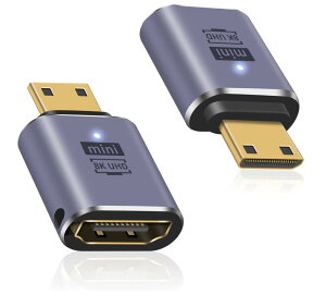Mini HDMI HDMI Ѵץ 8K 2ĥå HDMIߥ 2.1 HDMIѴץ Mini HDMI() to HDMI(᥹) Ĺץåͥ