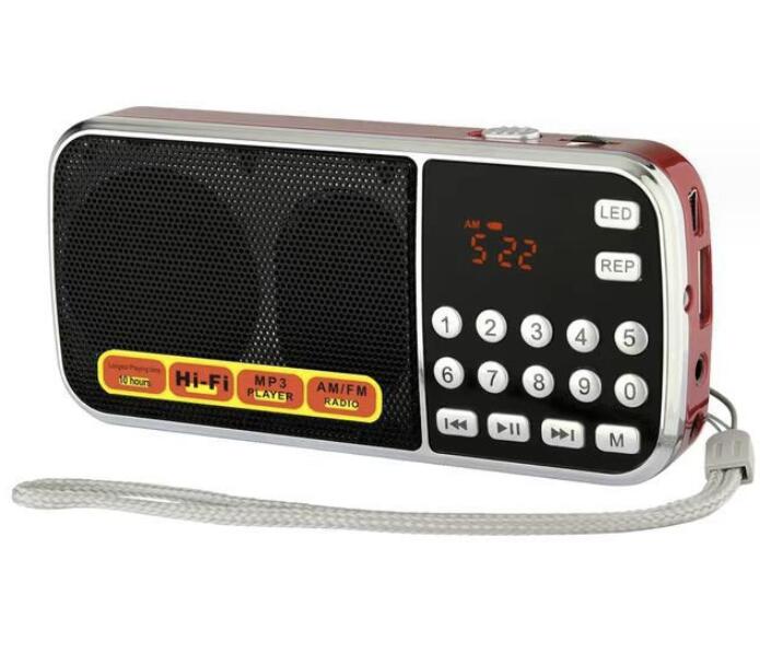 オリジナル商品 USB 小型 ラジオ 充電式 ポータブル ワイド fm am 携帯 ラジオ ミニ、懐中電灯付き 対応 AUX SD MP3