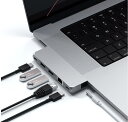 Satechi USB-C Pronu ~j 6-in-2 (Vo[) USB4 USB-A/Cf[^ C[Tlbg WbN (MacBookPro Air M1 M2Ή)