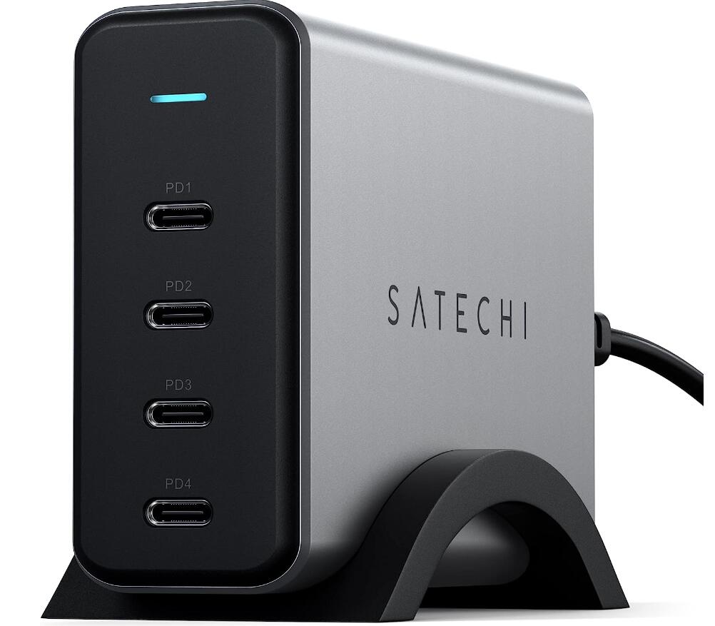 Satechi 165W GaN 充電器 USB C PD充電器 4ポート PSE技術基準適合 (MacBook Pro/Air M1 M2, iPad Pro M2, iPhone 15…