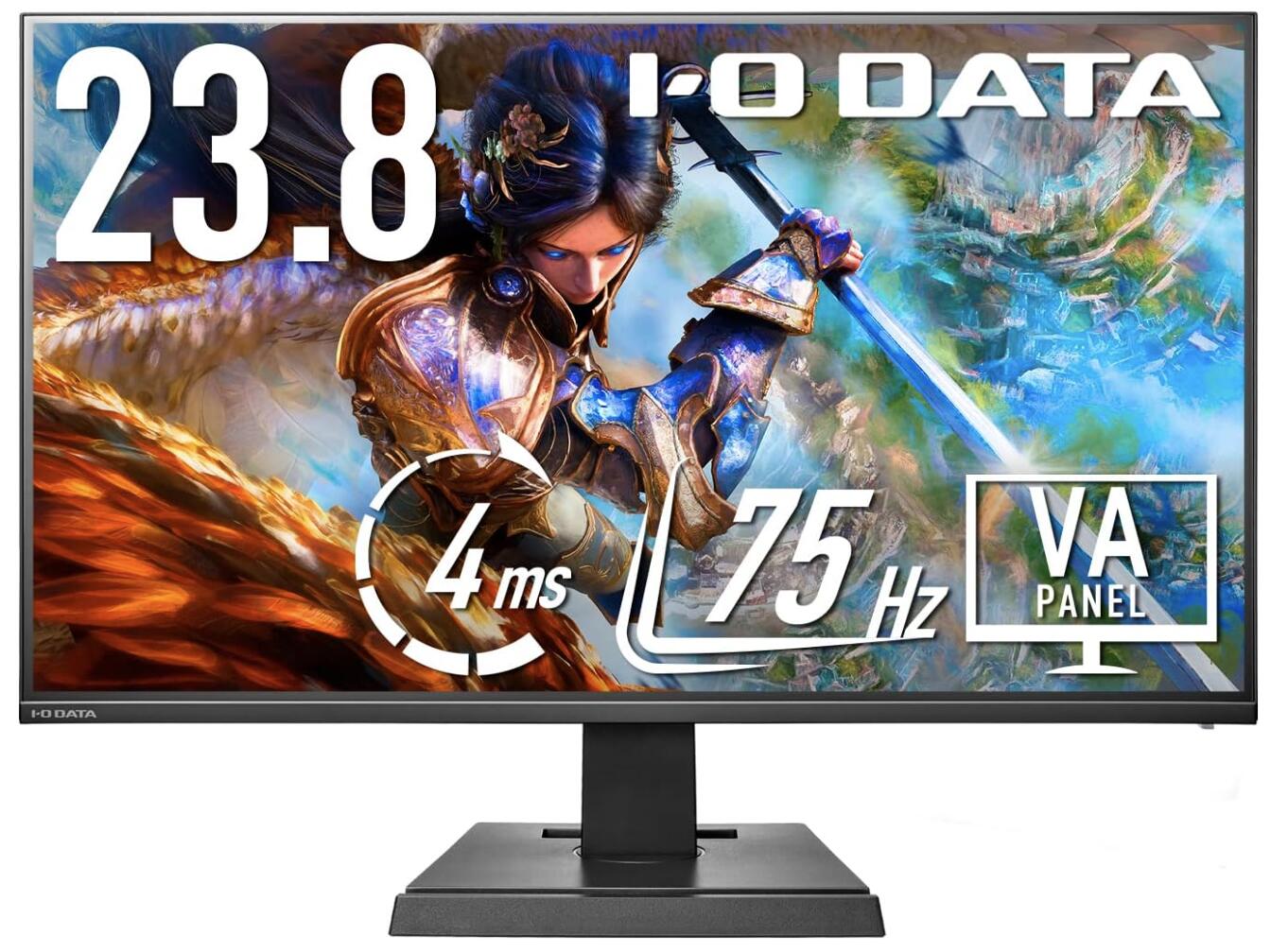 アイ・オー・データ IODATA モニター 23.8インチ 広視野角なVAパネル DisplayPort搭載 広視野角3辺フレームレスなゲーミングモニター EX-LDF241SVB