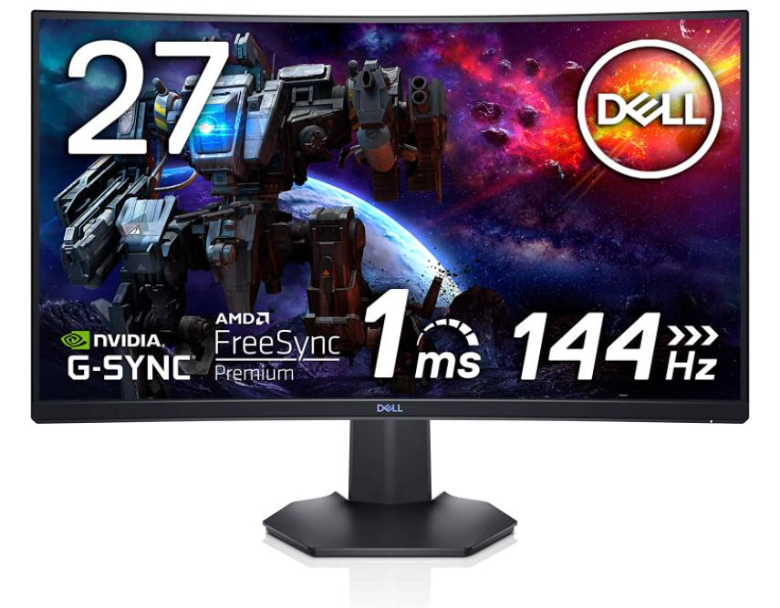 Dell ߥ󥰶̥˥ 27 S2721HGF(3ǯ̵ݾ/FPS/1ms/144Hz/1500R/AMD FreeSync™ Premium/NVIDIA® G-SYNC® Compatible/եHD/DP,HDMIx2/⤵Ĵ)