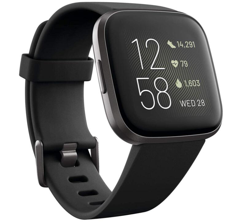 Fitbit Versa 2 Alexa搭載 スマートウォッチ ブラック Black/Carbon L/S サイズ [日本正規品] FB507BKBK-FRCJK