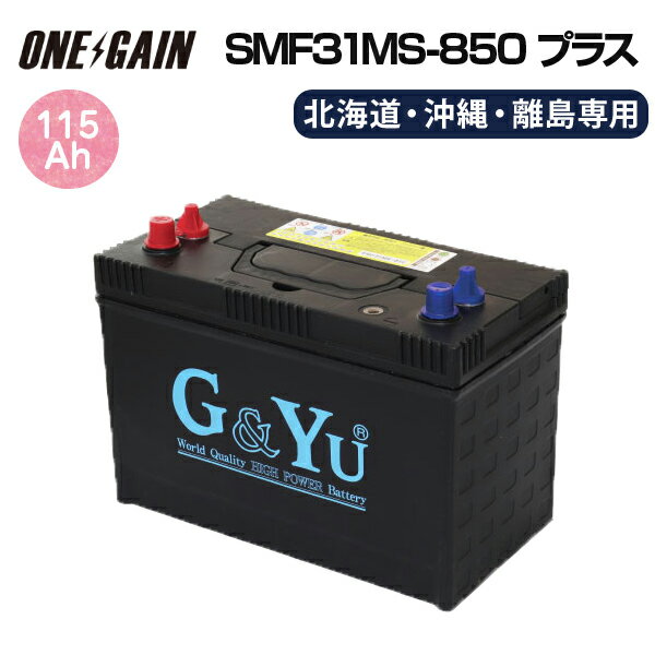 【離島 北海道 沖縄専用】SMF31MS-850 プラス G&Yu セミサイクル バッテリー 115 ...