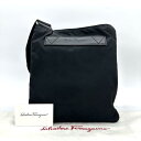フェラガモ Ferragamo ショルダーバッグ ナイロン レザー ブラック