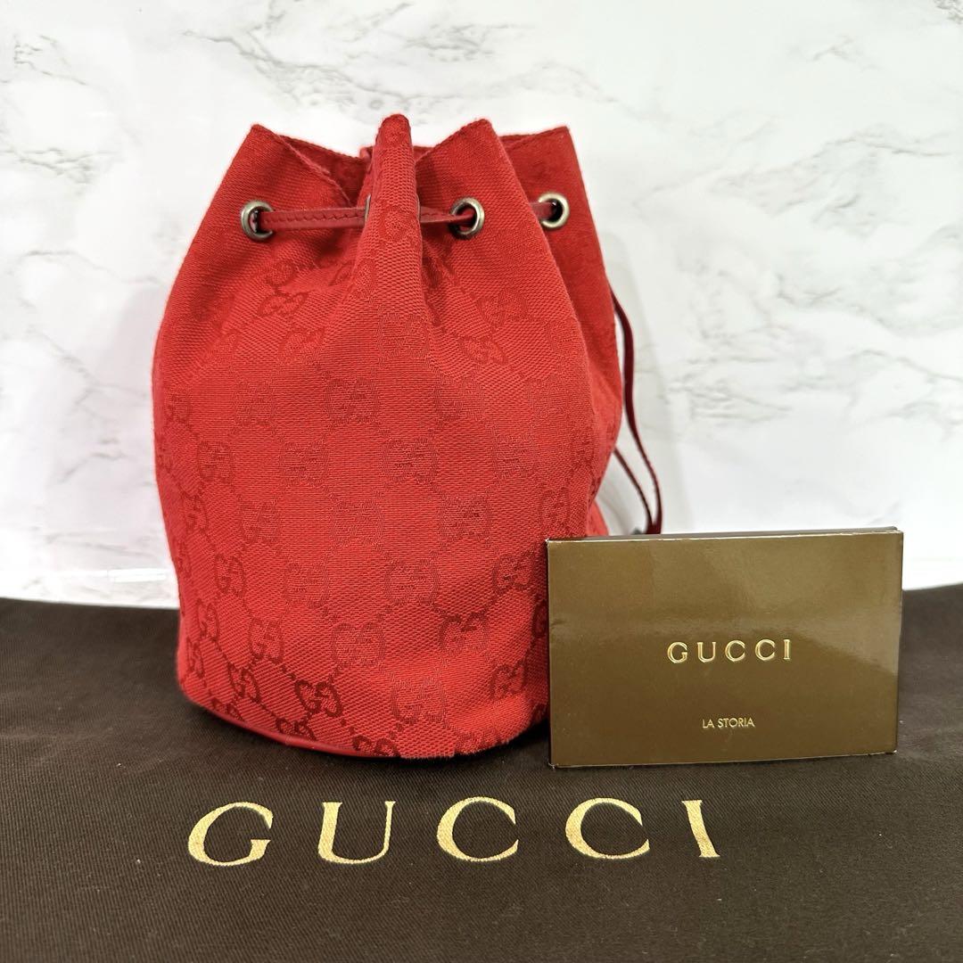 グッチ GUCCI GG ハンドバッグ レザー レッド 赤