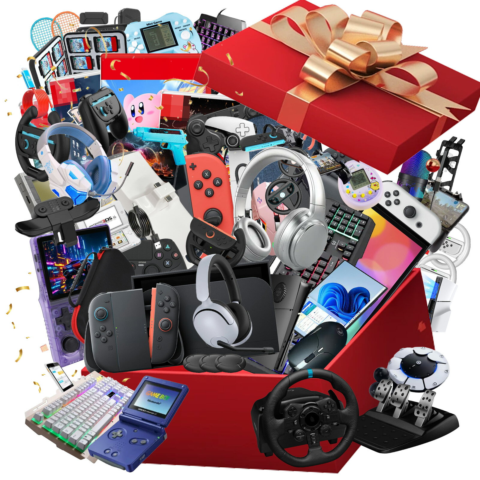 【豪華商品5点入り 】ゲーム 福袋 switch キーボード マウス 2025福袋 2026福袋 運だめし コントローラ..