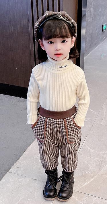 Rakuten - キッズ裏起毛チェック柄ズボン　男女兼用　冬ズボン　暖かい　暖パン　長ズボン　裏起毛　チェック柄　ロングパンツ　かわいい　ウエストゴム　子供服　おしゃれ　股上深めメール便送料無料