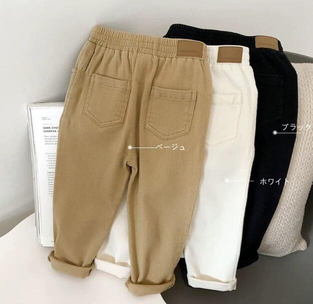 キッズ ズボン　男女兼用　　長ズボン　　　ロングパンツ　かわいい　ウエストゴム　子供服　おしゃれ　股上深め 送料無料