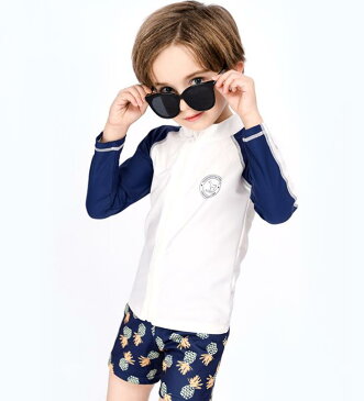 ラッシュガード ジュニア UVカット 紫外線防止 子供 水着 男の子 スクール水着 キッズ セパレート ジュニア 男児用 3点セット こども サーフパンツ キャップ 帽子付き スポーツ 練習用 スイムウェア