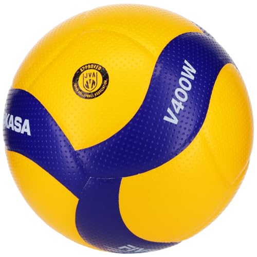 ミカサ(MIKASA) バレーボール 4号 日本バレーボール協会検定球 中学生・婦人用 イエロー/ブルー V400W 推奨内圧0.3(kgf/㎠)