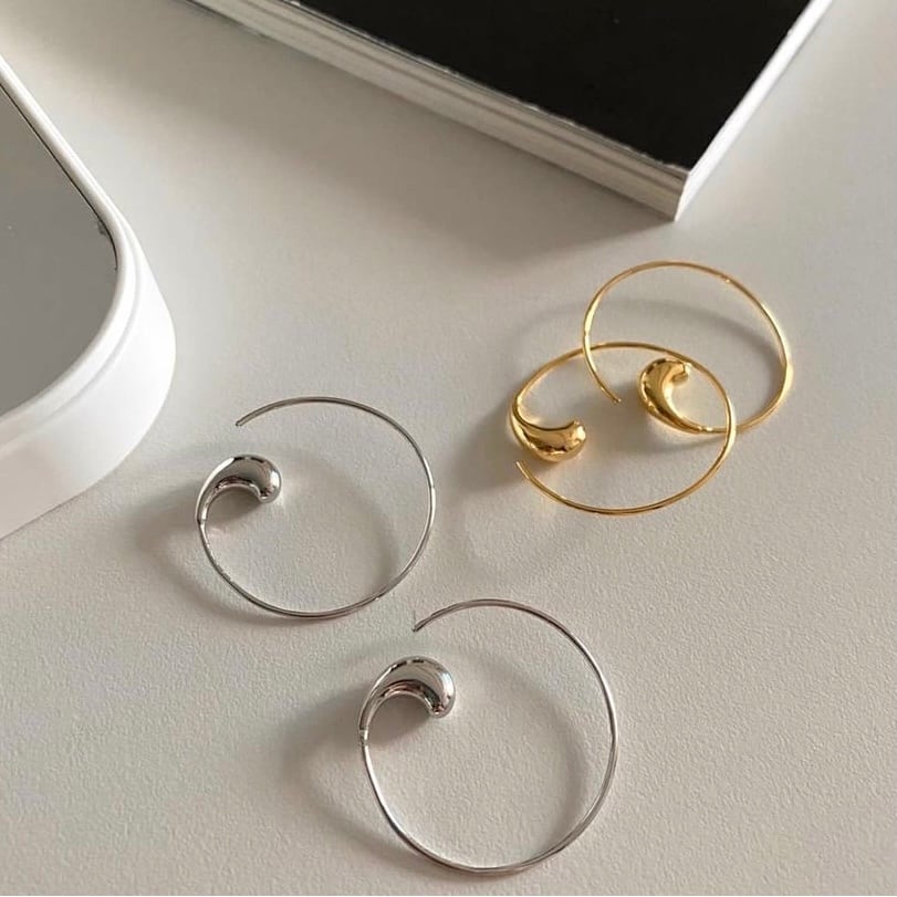 送料無料 フックピアス キャッチレス パーティー 大ぶりピアス おしゃれ 流行 人気 結婚式 金属アレルギー対応 ニッケルフリー 24kコーティング P045