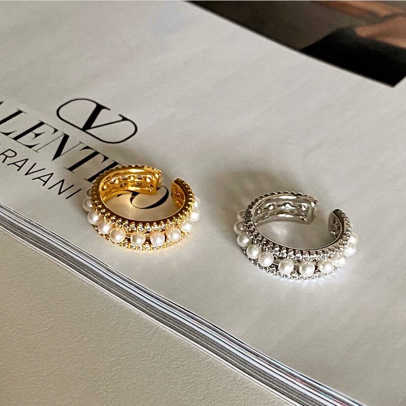 デザインリング パール リング レディース ゴールド シルバー 金属アレルギー対応 ニッケルフリー 送料無料 R014