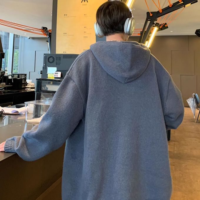 カーディガン メンズ ニットカーディガン セーター ボタン フード付き 暖かい しっかり生地 伸縮性 大きいサイズ トップス カジュアル アウター 秋 冬 カーデ 男性 服 ゆったり ファッション 送料無料