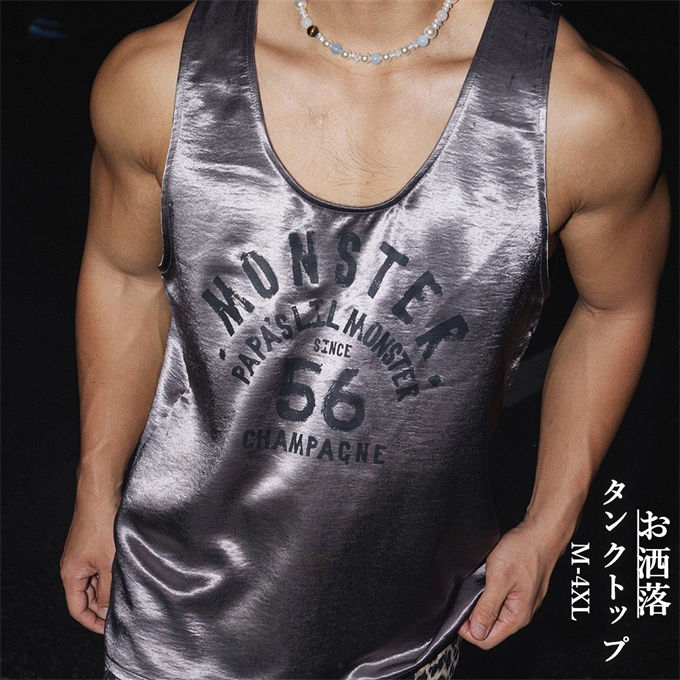 樂天商城 - タンクトップ メンズ トップス 男性 ノースリーブ プリント スポーツウェア フィットネス ヒップホップ お洒落 カジュアル 大きいサイズ レトロ メンズファッション 夏 送料無料