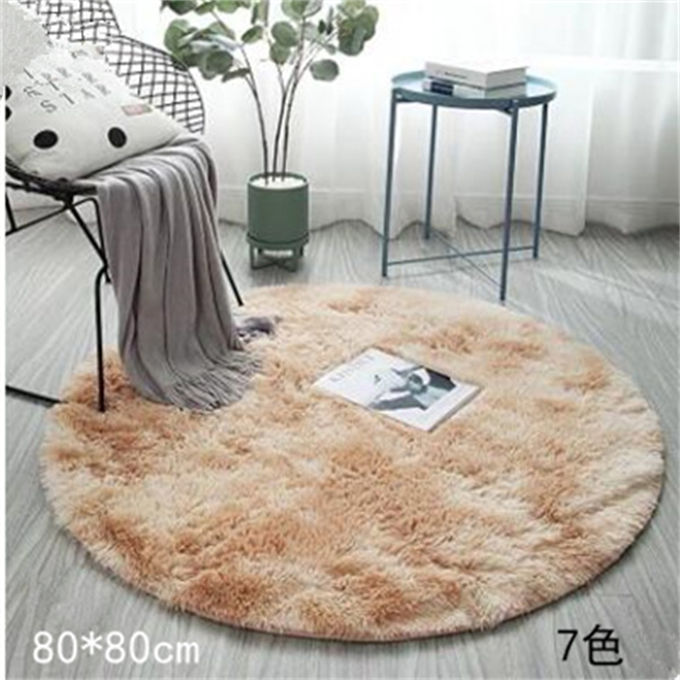 樂天商城 - 人気カーペット 絨毯玄関マッ ト円形 80*80cm 浴室/キッチンマット滑り止めインテリア　ラグマット 快適生活カーペット 洗える ふわふわ 玄関ラグ 家庭用 7色 送料無料