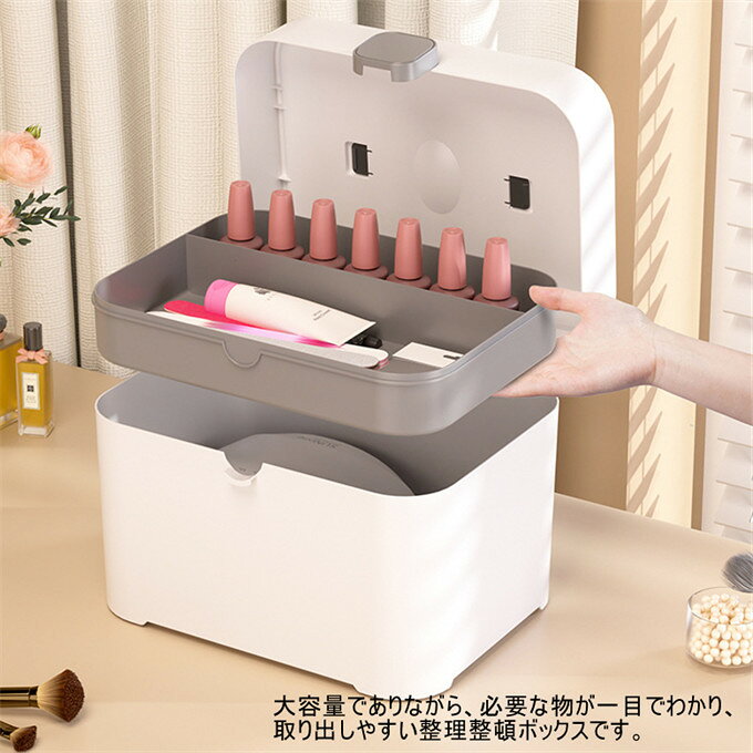 薬箱 救急箱 整理しやすい 2段式 救急ボックス トレイ付き 多機能 持ち手付き ハンドル付き 収納ケース シンプル 薬ケース 小物入れ 裁縫箱 工具箱 道具箱 収納 大容量 応急処置 持ち運び 携帯 家庭用 PP 車載用 送料無料