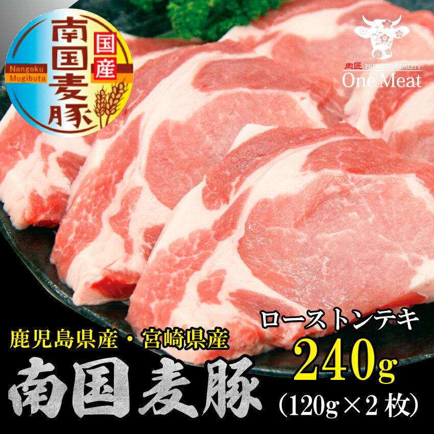 国産豚肉 南国麦豚 ローストンテキ 240g (120g×2枚) お試し ついで買い 鹿児島産 宮崎産 ステーキ