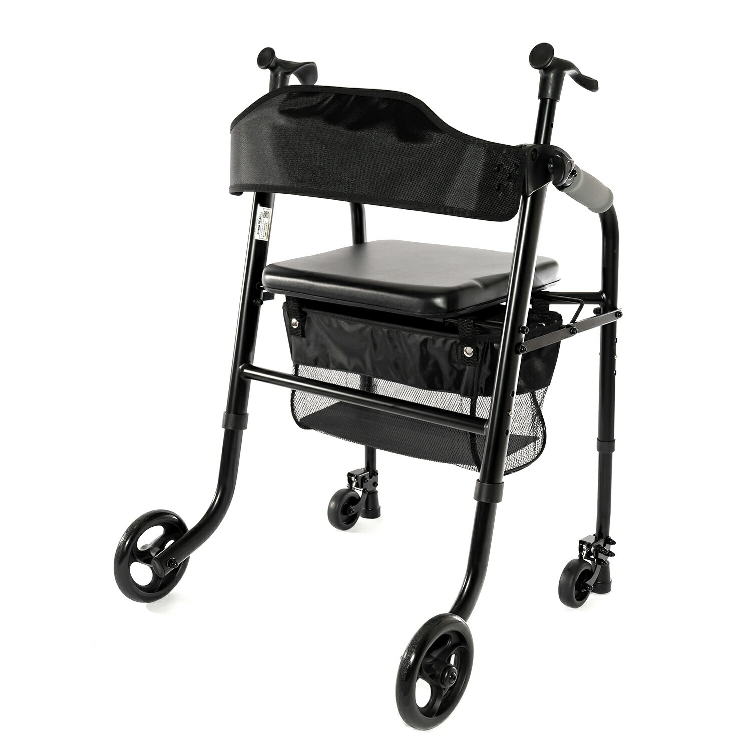 歩行補助器 アルミ 軽量 コンパクト 折りたたみ 6.4kg 座れる 介護用 高齢者用 キャスター  ...