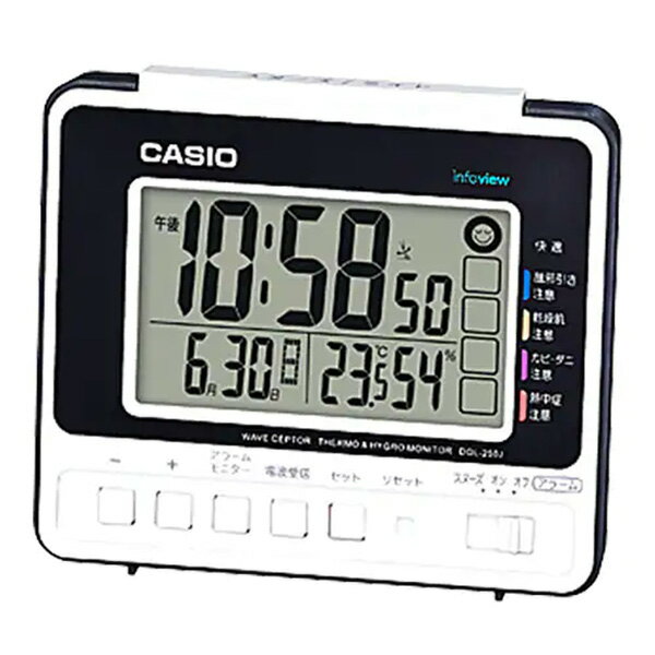 【最大2000円OFFクーポン 4/24 20:00～4/27 9:59】CASIO カシオクロック ホワイト 置時計 目覚まし時計 DQL-250J-7JF