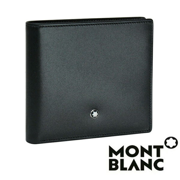 【最大2000円OFFクーポン 4/24 20:00～4/27 9:59】モンブラン MONTBLANC ミニウォレット メンズ ブラック 二つ折り財布 マネークリップ コインケース MB-7163