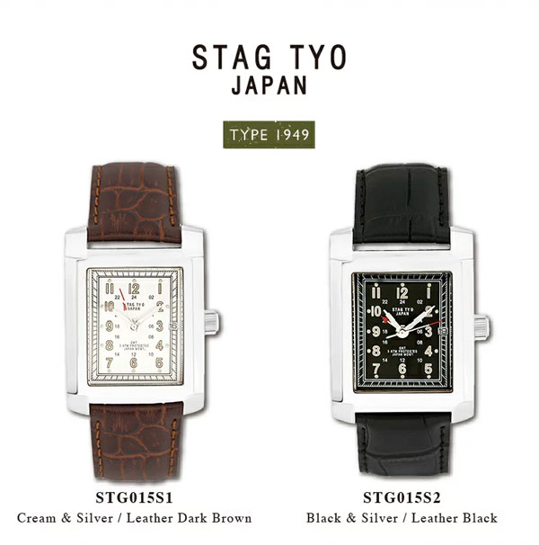 スタッグ STAG TYO メンズ 腕時計 スクエア ホワイト ブラック STG015