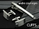 【andre courreges】アンドレ・クレージュ カフス スクエア柄 シルバー ACC6503【セットではありません】