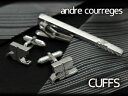 【andre courreges】アンドレ・クレージュ カフス ロゴ型 シルバー ACC6506 【セットではありません】