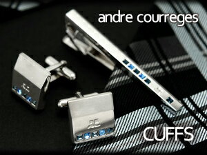 【最大2000円OFFクーポン 5/23 20:00～5/27 1:59】【andre courreges】アンドレ・クレージュ カフス ツートンブルー スワロフスキー CC6010 【セットではありません】