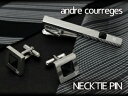 【最大2000円OFFクーポン 4/24 20:00～4/27 9:59】【andre courreges】アンドレ・クレージュ ネクタイピン ブラック スワロフスキー CT4011 【セットではありません】