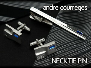 【最大2000円OFFクーポン 5/23 20:00～5/27 1:59】【andre courreges】アンドレ・クレージュ ネクタイピン ブルー スワロフスキー CT4012 【セットではありません】