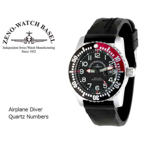 【10%OFFクーポン 5/18 0:00～5/21 9:59】【ZENO WATCH】ゼノウォッチ ダイバーズ Airplane Diver Quartz Numbers ク…