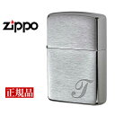 【最大2000円OFFクーポン 4/24 20:00～4/27 9:59】【ZIPPO】 ジッポー オイルライター Initial イニシャルT US加工 シルバー INITIAL-T