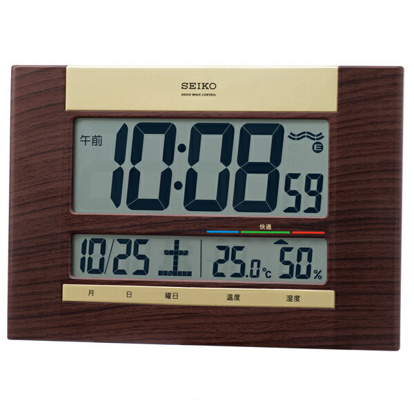 【10 OFFクーポン 5/18 0:00～5/21 9:59】【SEIKO CLOCK】 セイコークロック 温湿度表示 電波時計 置時計 デジタル SQ440B