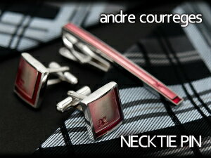 クレージュ ネクタイピン 【10%OFFクーポン 6/1 0:00～6/2 9:59】【andre courreges】アンドレ・クレージュ ネクタイピン ピンク×レッド CT4002B 【セットではありません】