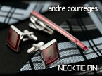 【最大2000円OFFクーポン 4/14 20:00～4/17 9:59】【andre courreges】アンドレ・クレージュ ネクタイピン ピンク×レッド CT4002B 【セットではありません】