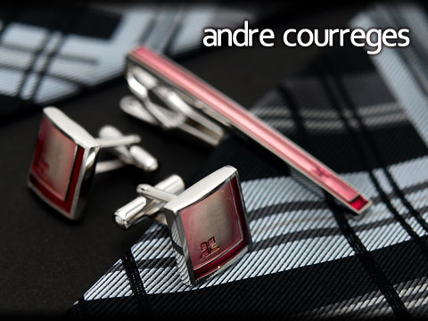 最大2000円OFFクーポン 4 24 20:00 4 27 9:59 andre courreges アンドレ・クレージュ ネクタイピン＆カフスセット ピンク レッド CT4002B-CC6002B ネコポス不可 