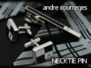 クレージュ ネクタイピン 【10%OFFクーポン 6/5 0:00～6/11 1:59】【andre courreges】アンドレ・クレージュ ネクタイピン ブラック×ホワイト CT4004B 【セットではありません】