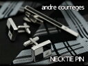 【andre courreges】アンドレ・クレージュ ネクタイピン ブラック×ホワイト CT4004B 【セットではありません】