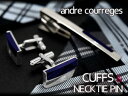 クレージュ ネクタイピン 【最大2000円OFFクーポン 4/24 20:00～4/27 9:59】【andre courreges】アンドレ・クレージュ ネクタイピン＆カフスセット ネイビーブルー　CT4006B-CC6006B【ネコポス不可】