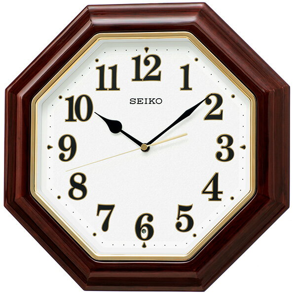 【10％OFFクーポン配布中 4/30〜5/7 】SEIKO セイコークロック ブラウン 掛時計 電波クロック 八角形 KX251B