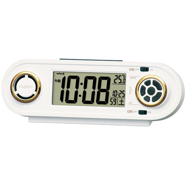 【10％OFFクーポン配布中 4/30〜5/7 】SEIKO セイコークロック ホワイト 目覚まし時計 電波クロック NR537W