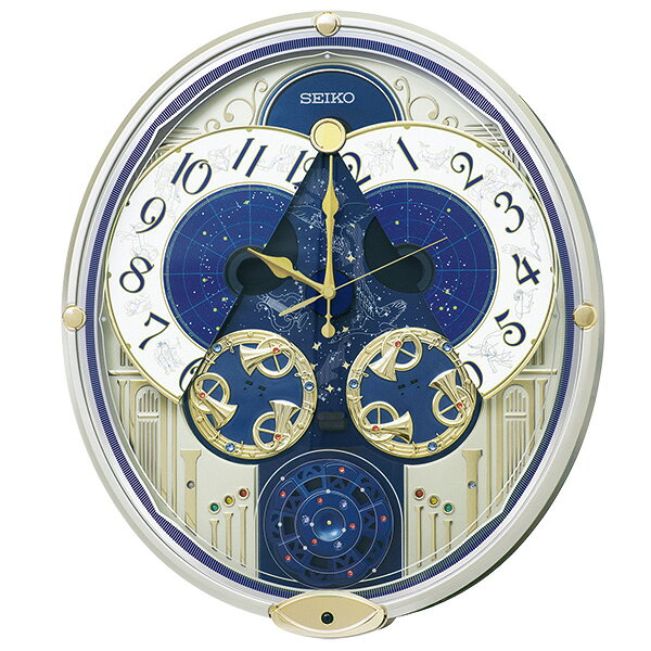 【ポイント最大20倍! 7/4〜7/11】SEIKO セイコークロック ブルー からくり時計 電波クロック RE582G [2]