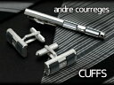 【最大2000円OFFクーポン 4/24 20:00～4/27 9:59】【andre courreges】アンドレ・クレージュ カフス 長方形 アクリル シルバー×グレー ACC10001 【セットではありません】