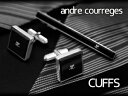 【andre courreges】アンドレ・クレージュ カフス 正方形 アクリル ブラック ACC10003 【セットではありません】