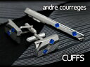 【最大2000円OFFクーポン 5/9〜5/16】【andre courreges】アンドレ・クレージュ カフス 長方形 スワロフスキー シルバー×ブルー AC...